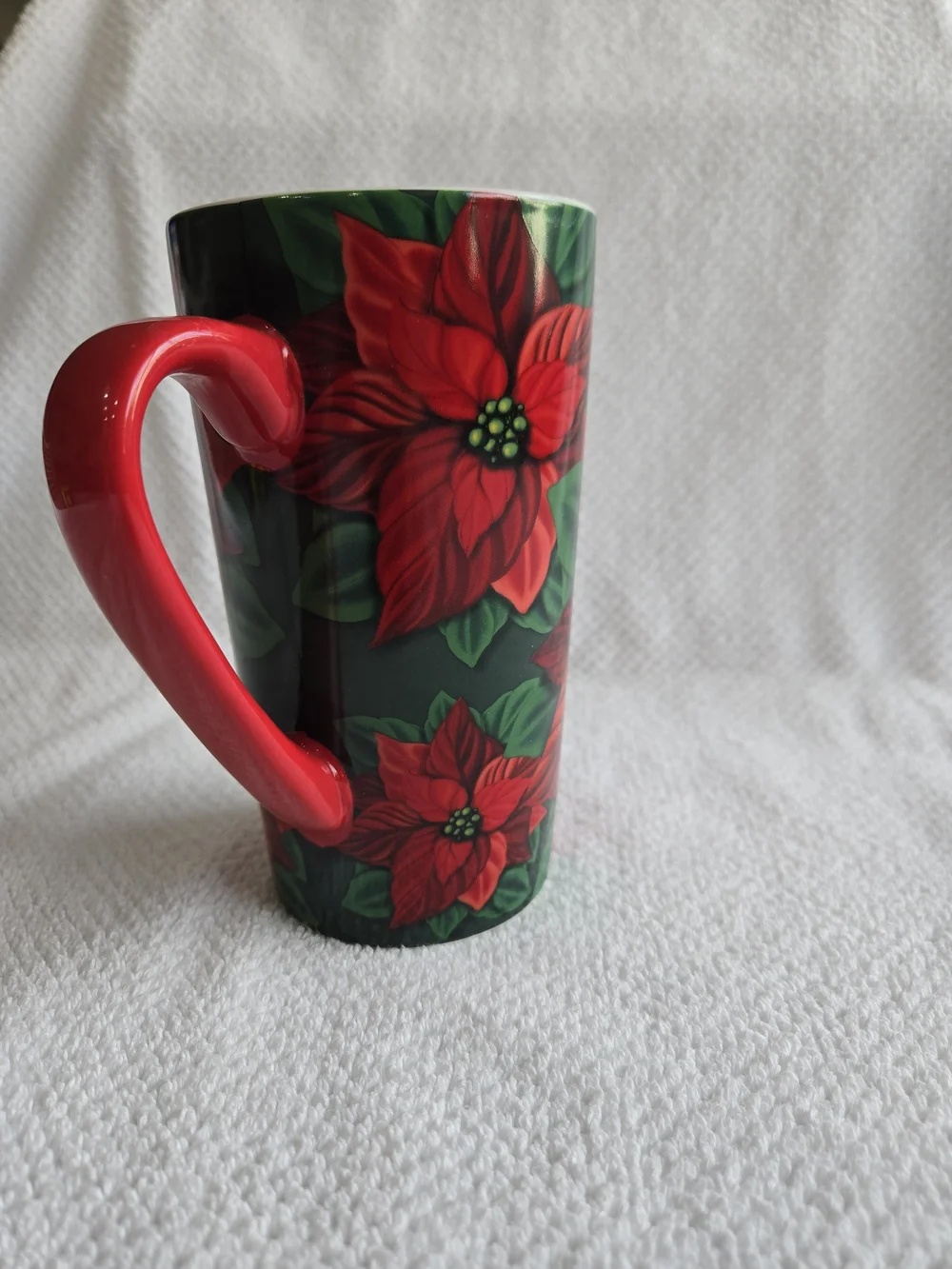 Starbucks Red Poinsettia Ceramic Mug - Holiday Home Accent